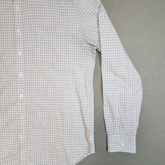 Lucky Brand Mens Shirt XL Blue/White Check Button Down  Long Sleeve - Picture 5 of 16